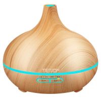 Difuzor Aromaterapie Teno&reg;, 7 culori LED, 2 jocuri de lumini, capacitate 200ml, silentios, umidifica aerul, stejar deschis