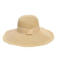 Palarie Playa Bej Cu Boruri Late Franjurate