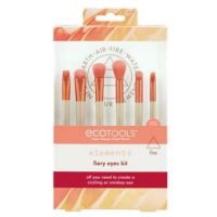 Set 6 pensule de machiaj Eco Tools Elements Fiery Eyes, Bej/Portocaliu