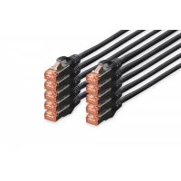 DIGITUS CAT 6 S-FTP patch cord, Cu, LSZH AWG 27/7, length 3 m, 10 pieces, color black (DK-1644-030-BL-10)