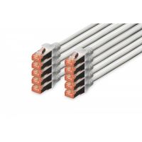 DIGITUS CAT 6 S-FTP patch cord, Cu, LSZH AWG 27/7, length 5 m, 10 pieces, color grey (DK-1644-050-10)