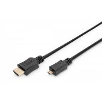 DIGITUS HDMI High Speed connection cable, type D - A M/M, 1.0m, w/Ethernet, Ultra HD 30p, gold, bl (AK-330109-010-S)