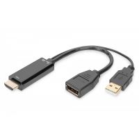 DIGITUS HDMI M to DP F with external  Power 4K@30Hz. 0,2 m Black (AK-330101-002-S)