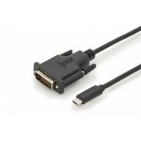 DIGITUS USB Type-C adapter cable, Type-C to DVI M/M, 2.0m, 1080p@60Hz, bl, gold (AK-300332-020-S)