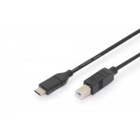 DIGITUS USB Type-C connection cable, type C to B M/M, 1.8m, 3A, 480MB, 2.0 Version, bl (AK-300150-018-S)