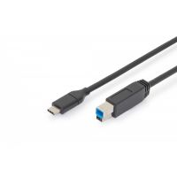 DIGITUS USB Type-C connection cable, type C to B M/M, 1.8m, 3A, 5GB, 3.0 Version, bl (AK-300149-018-S)