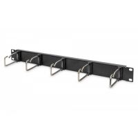DIGITUS 1U cable management panel 5x steel rings 40x75 mm, black (RAL 9005) (DN-97667)