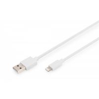 DIGITUS Charger/data cable, Lightning - USB A M/M, 1.0m, iP5/6/7, High Speed, MFI, wh (DB-600106-010-W)