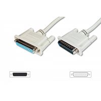 DIGITUS Datatransfer extension cable, D-Sub25 M/F, 10.0m, serial/parallel, molded, be (AK-610201-100-E)