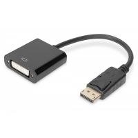 DIGITUS DisplayPort adapter cable, DP - DVI (24+5) M/F, 0.15m,w/interlock, DP 1.1 compatible, bl (AK-340401-001-S)