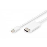 DIGITUS DisplayPort adapter cable, mini DP - HDMI type A M/M, 2.0m, DP 1.2_HDMI 2.0, 4K/60Hz, wh (AK-340304-020-W)