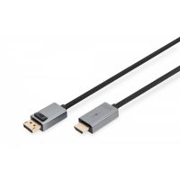 DIGITUS DP To HDMI  Cable with LED 4K/30HZ, 3m Aluminum Housing ,Gold plated,  Support4K30HZ (DB-340202-030-S)