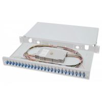 DIGITUS FO splice box, 1U, equipped, 24x LC DX, OS2 incl. splice cassette, colored pigtails, couplers (DN-96332/9)