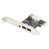 DIGITUS IEEE 1394a Interface Card, PCIexpress, 4 Port 1x ext. 1394mini, 2x ext./1x int. 1394a Ports (DS-30201-5)