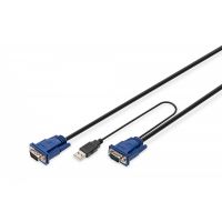 DIGITUS KVM Cable Set,VGA, USB black, 5,0 m (DS-19233)