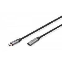 DIGITUS USB-C/M to USB-C/F PD60W Gen1 USB3.0 Extension  Cable 1m 4K@60Hz (DB-300230-010-S)