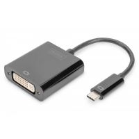 DIGITUS USB Type-C to DVI Adapter 10cm cable length, black (DA-70829)