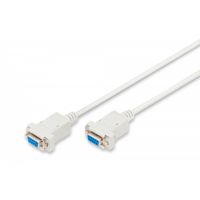 DIGITUS Zero-Modem connection cable, D-Sub9 F/F, 1.8m, snap-hoods, be (AK-610100-018-E)