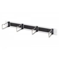 DIGITUS 1U cable management panel with brush 4x steel rings 40x75 mm, grey (RAL 7035) (DN-97668)