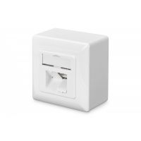 DIGITUS CAT 6 wall outlet, shielded, 2x RJ45 8P8C, LSA, pure white, surface mount (DN-9006-N)