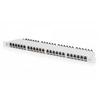 DIGITUS CAT 6A EA patch panel, shielded, 24-port RJ45 dust cover, 8P8C, 0.5U, grey RAL 7035 (DN-91624S-SL-EA-G)