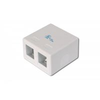 DIGITUS Consolidation-Point Box for 2x Keystone Jacks pure white, 2-port (AT-AG 302A-WH)
