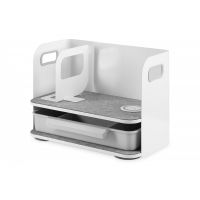 DIGITUS Desk organizer, storage drawer, QI charger white/grey (DA-90442)