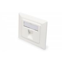 DIGITUS Faceplate for Keystone Jacks,1x RJ45 dust cover, 80x80 + central plate, pure white, (DN-93811)