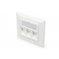 DIGITUS Faceplate for Keystone Jacks,3x RJ45 dust cover, 80/80 + central plate, pure white (DN-93821)