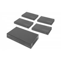 DIGITUS HDBaseT HDMI Extender Splitter Set, 150 m, 1x4 EDID, 4K/60Hz HDCP 2.2, HDR, POC, HDMI 2.0 (DS-55510)