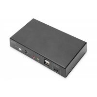DIGITUS KVM Switch, 2 Port, 4K@30Hz, USB-C/USB/HDMI in, HDMI out, Network (DS-12901)