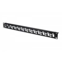 DIGITUS Modular Patch Panel, shielded, 24-port blank, 1U, rack mount, staggered, bl RAL 9005 (DN-91412)