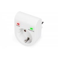 DIGITUS surge protector with power and protected LED safety outlet,16 A, 3.500W, TÜV-GS, white (DN-95400)