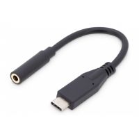 DIGITUS USB Type-C Audio adapter cable, Type-C - 3.5mm M/F, 0.2m, Audio input/output, Version 3.1, bl (AK-300321-002-S)