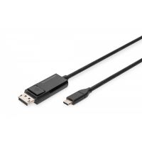 DIGITUS USB Type-C to DisplayPort Bidirectional max. Resolution 8K@30Hz, lenghts 2m, Black (AK-300334-020-S)