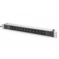 DIGITUS 1U Aluminum PDU, rackmountable, 12 x C13 16A, 230VAC, 50/60Hz, Safety plug (DN-95426)