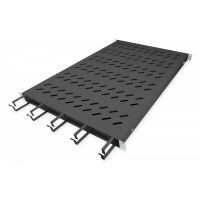DIGITUS 1U fixed shelf for 1000 mm depth cabinets incl. cable management, black (RAL 9005) (DN-97685)