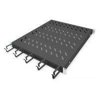 DIGITUS 1U fixed shelf for 800 mm depth cabinets incl. cable management, black (RAL 9005) (DN-97683)