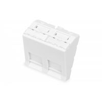 DIGITUS 45x45 mm, 2-port face plate, angled for DN-93802-5-SH, RAL 9003 (DN-93802-7-SH)