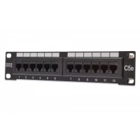 DIGITUS CAT 5e - Class D Patch Panel - unshielded - RJ-45 - Cat5e - Black - Rack mounting - 1U - EIA/TIA 568 ISO/IEC DIS 11801 (DN-91512U)