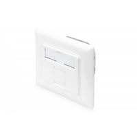 DIGITUS CAT 6A Class EA network outlet, shielded 1x RJ45, LSA, pure white, flush mount, 8 direction (DN-9010/8-1)