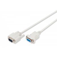DIGITUS Datatransfer extension cable, D-Sub9 M/F, 2.0m, serial, snap-hoods, be (AK-610202-020-E)