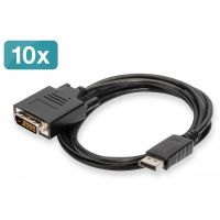 DIGITUS DisplayPort adapter cable, DP - DVI (24+1) M/M, 2.0m, 10er Set, Full HD, bl (AK-990900-020-S)