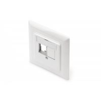 DIGITUS Face plate for Keystone Modules, straight 50x50 central plate, 80x80 frame, 2xkeystone (DN-93832)