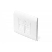 DIGITUS Faceplate for Keystone Jacks, 2x RJ45, dust cover 80x80 mm + 2x 22.5 mm modular insert, RAL 9003 (DN-93802)