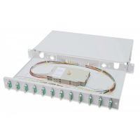 DIGITUS FO splice box, 1U, equipped, 12x SC DX, OM3 incl. splice cassette, colored pigtails, couplers (DN-96321/3)