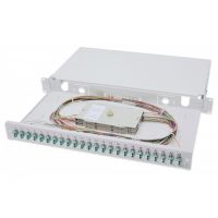 DIGITUS FO splice box, 1U, equipped, 24x LC DX, OM3 incl. splice cassette, colored pigtails, couplers (DN-96332/3)