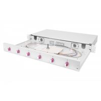 DIGITUS FO splice box, 1U, equipped, 6x LC DX, OM4 incl. splice cassette, colored pigtails, couplers (DN-96330-4)
