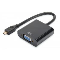 DIGITUS Micro HDMI to VGA converter adapter Typ D - VGA (D-Sub) connector, 3,5mm audio jack (DA-70460)
