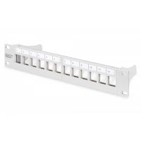 DIGITUS Modular Patch Panel, shielded, 12-Port Blank,1U,254mm (10') Rack Mount, grey RAL 7035 (DN-91419)
